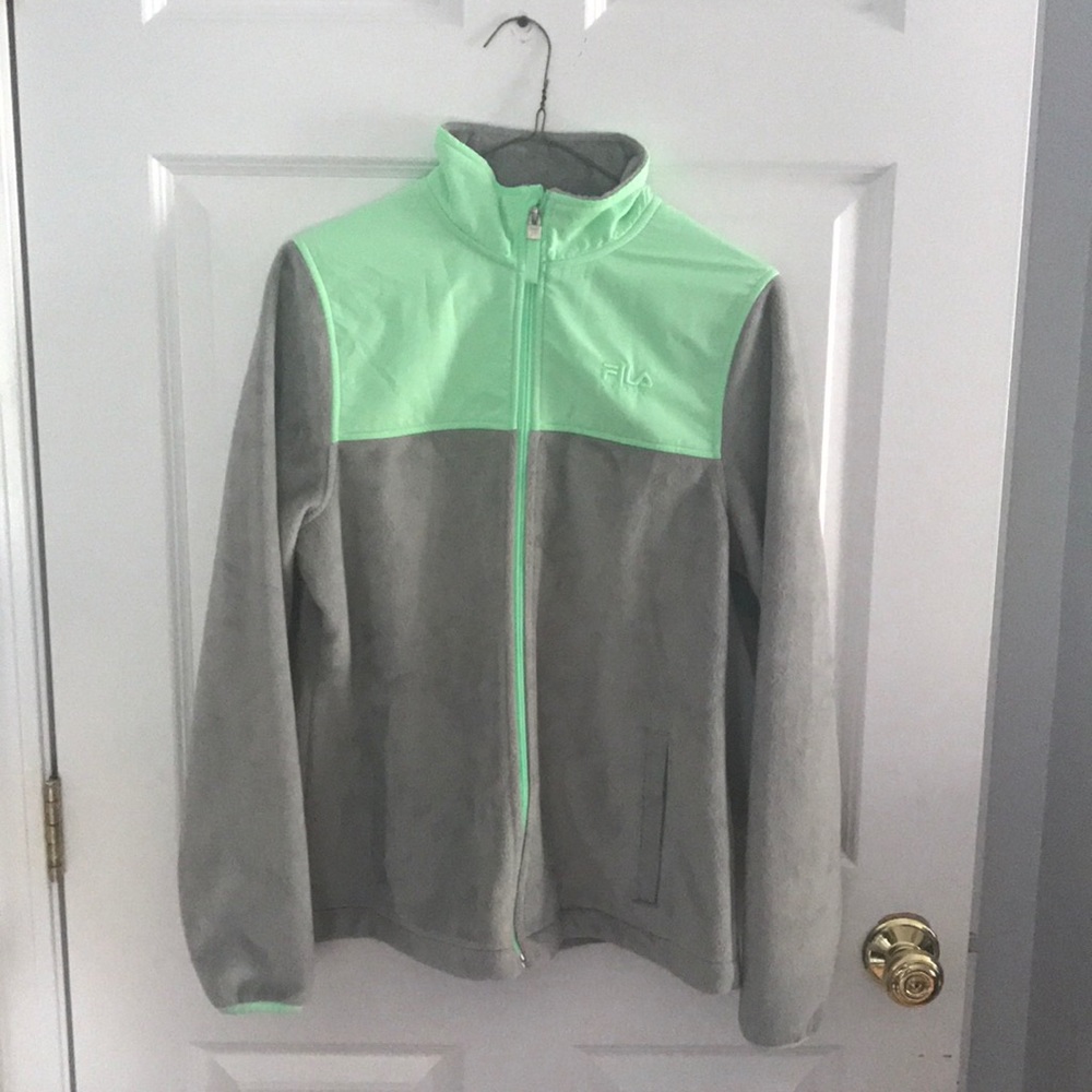 Fila soft mint green zip up jacket
